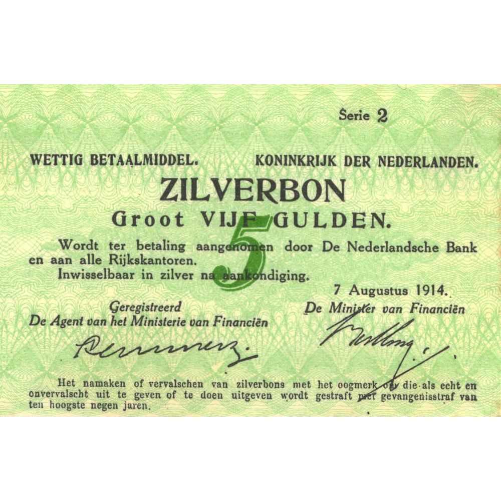 Nederland 5 Gulden 1914