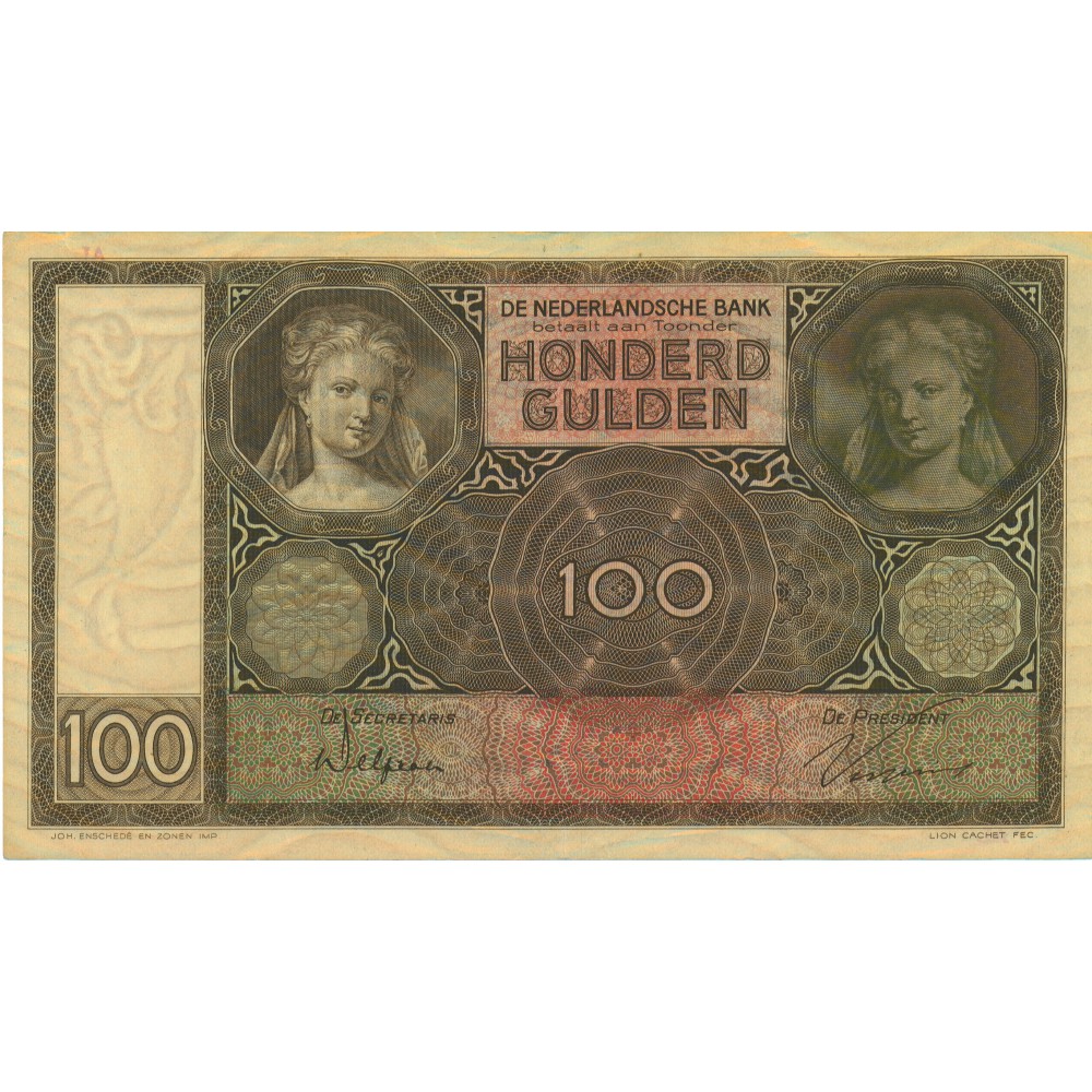 Nederland 100 Gulden 1930 I 'Luitspelende vrouw'