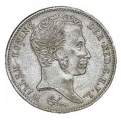 Koninkrijksmunten Nederland 1 gulden 1824 U streepje