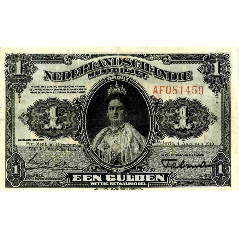 Nederlands Indië 1 gulden 1919
