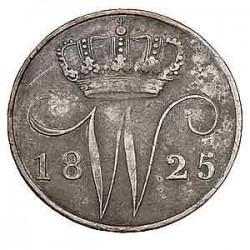 Koninkrijksmunten Nederland 5 cent 1825 B