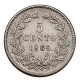 Koninkrijksmunten Nederland 5 cent 1869
