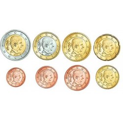 Belgie serie euromunten op jaartal