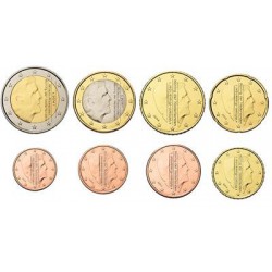 Nederland serie euromunten op jaartal