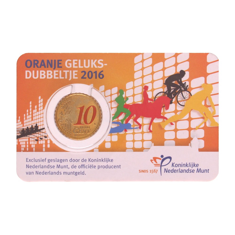 Nederland 10 cent 2016 'Geluksdubbeltje' - speciale uitgifte in kleur