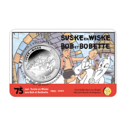 5 euromunt België 2020 75 jaar 'Suske en Wiske' reliëf BU in coincard