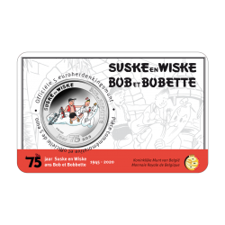 5 euromunt België 2020 75 jaar 'Suske en Wiske' kleur BU in coincard