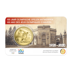 België 2 ½ euro 2020 '100 jaar Olympische Spelen Antwerpen' reliëf BU in coincard