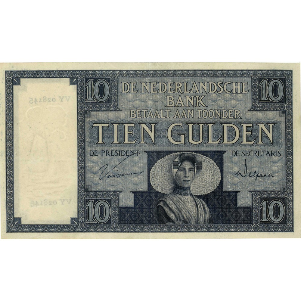 Nederland 10 Gulden 1924 II 'Zeeuws Meisje'