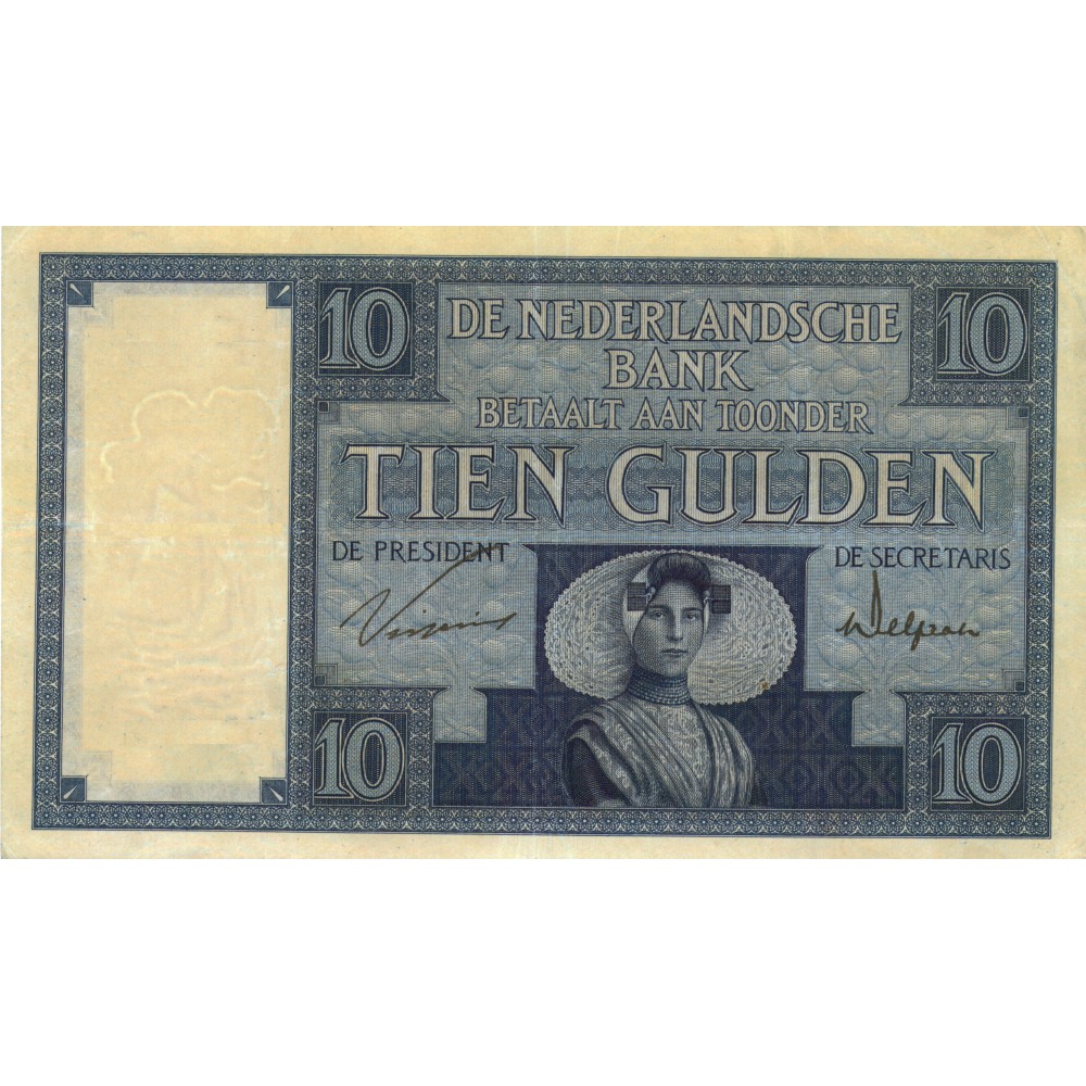 Nederland 10 Gulden 1924 I 'Zeeuws Meisje'