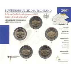 Duitsland BU-Set 2007 5x 2 euro 'Mecklenburg-Vorpommern', letters A,D,F,G en J