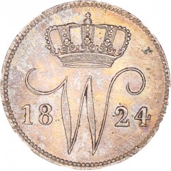 Koninkrijksmunten Nederland 25 cent 1824 B