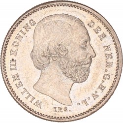 Koninkrijksmunten Nederland 25 cent 1890 met punt