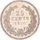Koninkrijksmunten Nederland 25 cent 1890 met punt