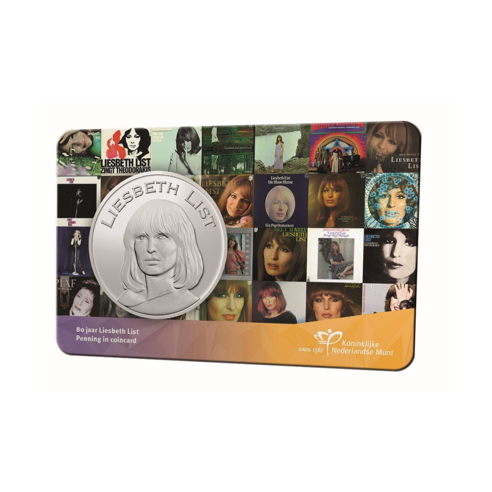 Nederland penning in coincard 2021 '80e geboortedag van Liesbeth List'