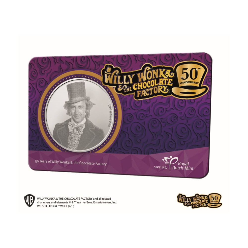 Nederland penning in coincard 2021 'Willy Wonka & the Chocolate Factory'