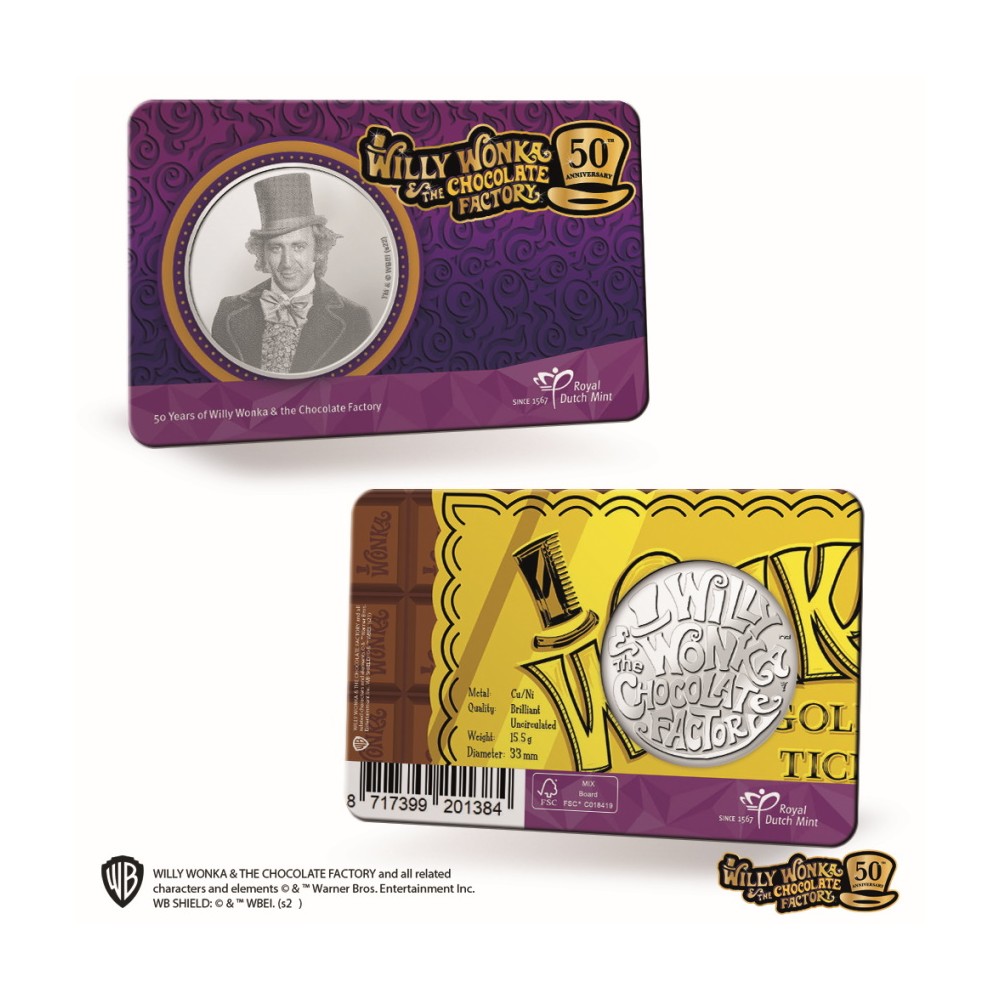 Nederland penning in coincard 2021 'Willy Wonka & the Chocolate Factory' - Leverbaar januari