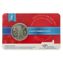 Nederland Laatste gulden Beatrix 2001 UNC in coincard