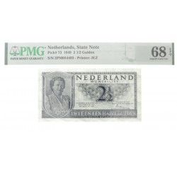 Nederland 2½ Gulden 1949 'Juliana' - PMG grading 68