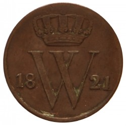 Koninkrijksmunten Nederland ½ cent 1821 U