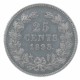 Koninkrijksmunten Nederland 25 cent 1895 schuin muntmeester teken