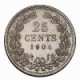 Koninkrijksmunten Nederland 25 cent 1904