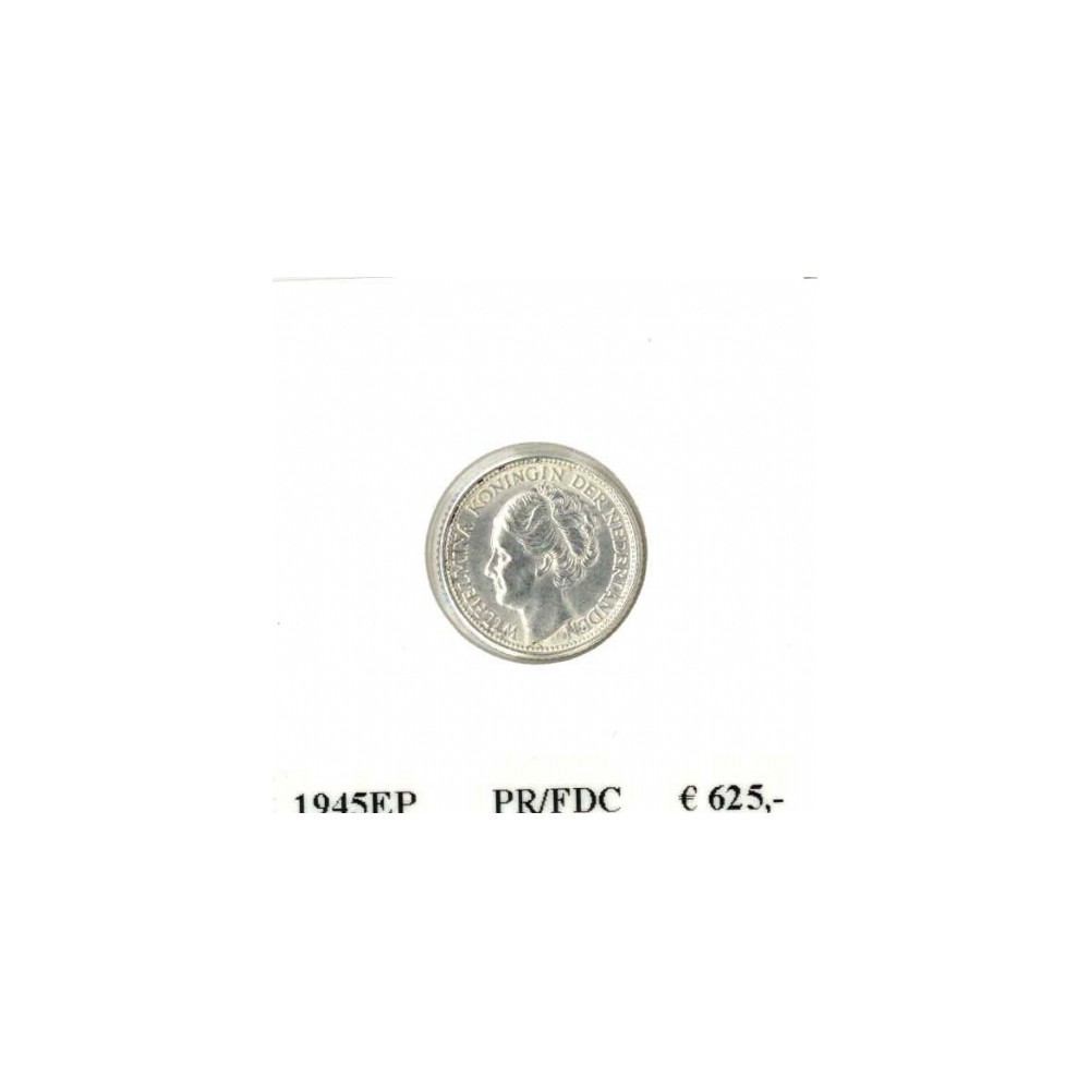 Koninkrijksmunten Nederland 25 cent 1945EP