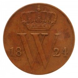 Koninkrijksmunten Nederland ½ cent 1824 U