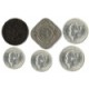 Koninkrijksmunten Nederland serie 1943: 1 cent, 5 cent, 10 cent: EP en PP, 25 cent: EP en PP, 1 en 2½ gulden.