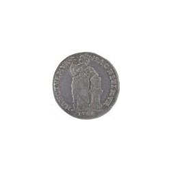 Nederlandse 1 gulden West-Friesland V.O.C. 1764/86 met Romeinse I en rechte 7 in jaartal