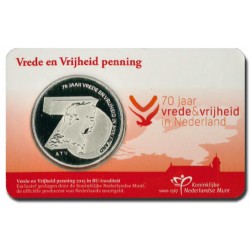 Nederland penning in coincard 2015 'Vrede en Vrijheid'