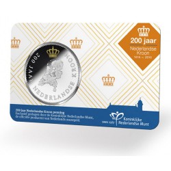 Nederland penning in coincard 2016 '200 jaar Nederlandse Kroon penning'