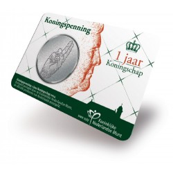 Nederland penning in coincard 2014 'Koningspenning: 1 jaar Koningschap'