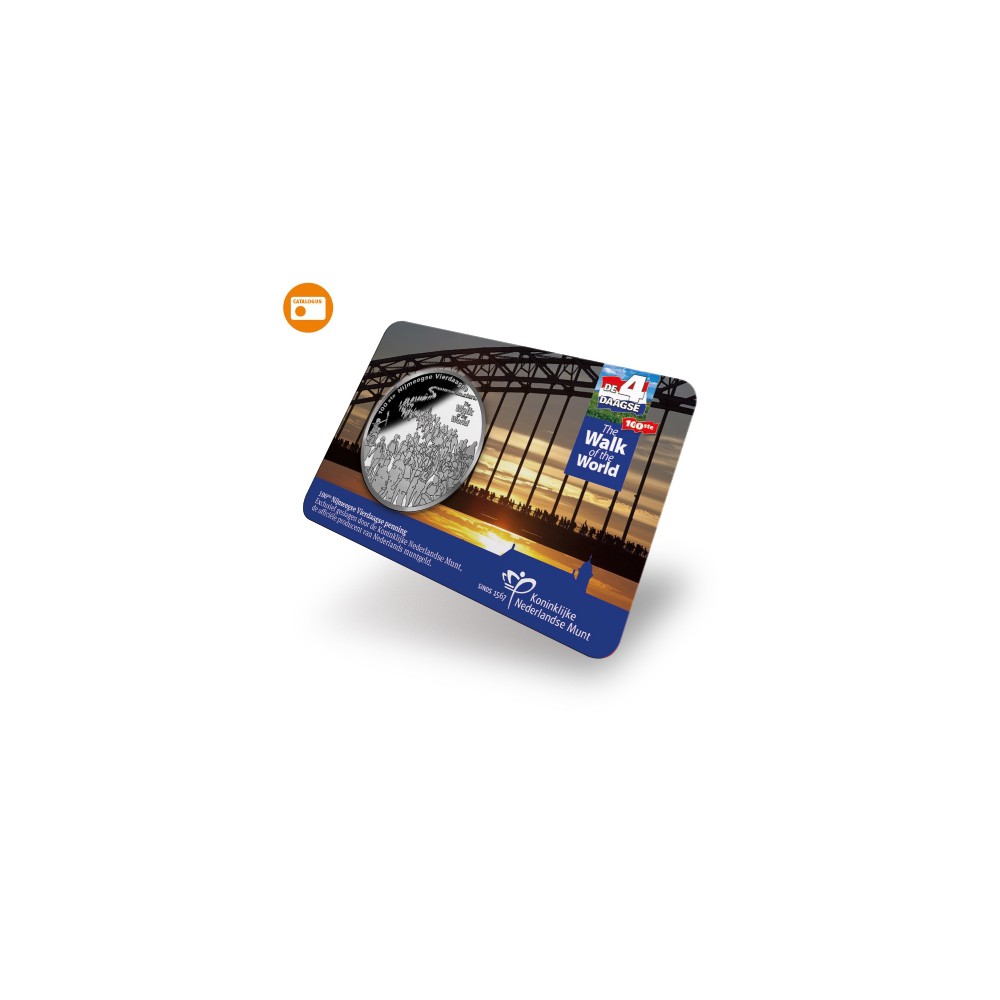 Nederland 100ste Nijmeegse Vierdaagse penning 2016 BU-kwaliteit in coincard