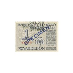 Winterhulp, Waardebonnen voor het seizoen 1941/1942, serie F met 3-regelige opdruk 1 gulden 