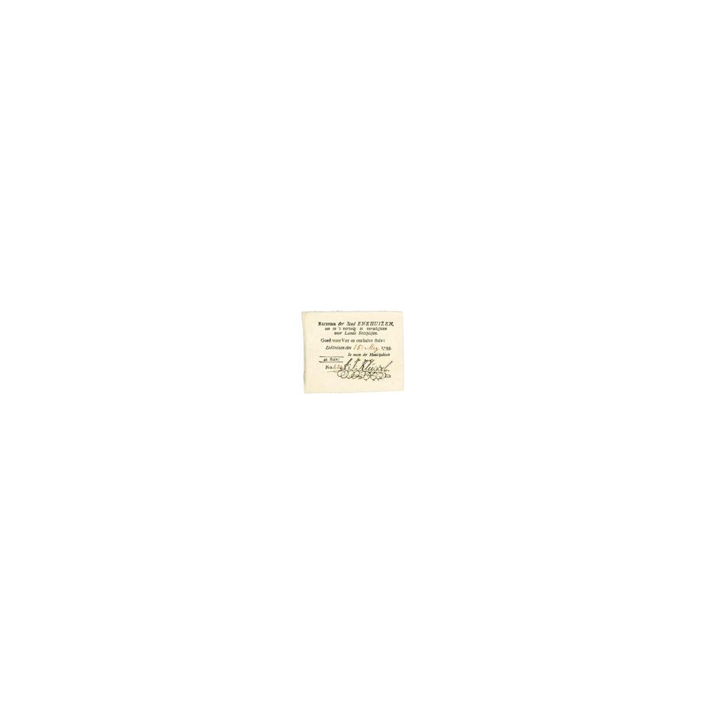 Recepisse der Stad Enkhuizen, 15 Mey 1795, 4½ stuiver