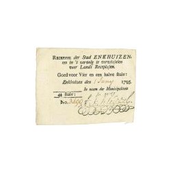 Recepisse der Stad Enkhuizen, 1 Juny 1795, 4½ stuiver