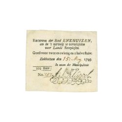 Recepisse der Stad Enkhuizen, 15 Mey 1795, 22½ stuiver